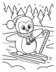 Happy Christmas coloring pages, coloring book, black and white, line art, Vector illustration, Christmas printable Coloring Page, winter, holiday, Christmas Art