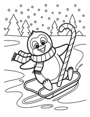 Happy Christmas coloring pages, coloring book, black and white, line art, Vector illustration, Christmas printable Coloring Page, winter, holiday, Christmas Art