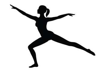 Female Gymnast Silhouette Vector Illustration for Exercise and Fitness Design