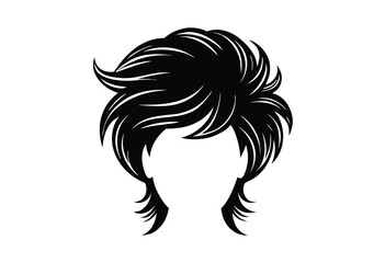 Hairstyle Silhouette Vector Graphic Flat Design Simple Haircut Outline Illustration
