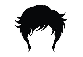Fototapeta premium Hairstyle Silhouette Vector Illustration Flat Design Modern Haircut Icon Artwork