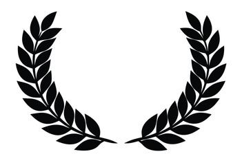 Fototapeta premium Classic Laurel Wreath Vector Flat Design Silhouette Perfect for Logos and Decoration