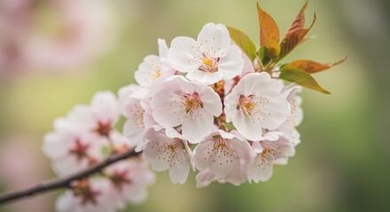 Delicate Pink Cherry Blossoms in Spring