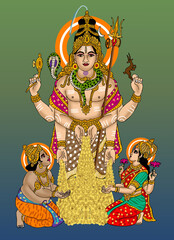 Fototapeta premium hand drawn digital art of lord shiva