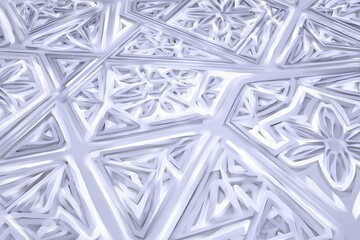 White geometric patterns art design render