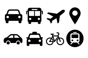 Fototapeta premium transport icons set on transparent background 