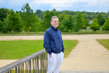 Mature Man Relaxing In Park
