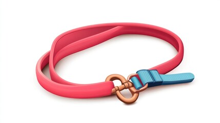 Fototapeta premium Pink leash, looped and fastened
