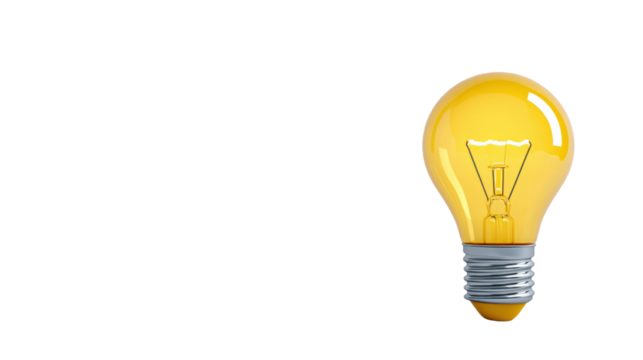 Light bulb against a white background, representing innovation and creativity.