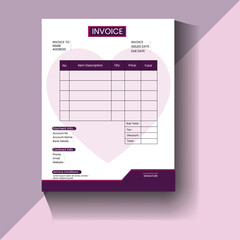 Clean invoice template vector design and Invoice minimal design template. Bill form business invoice accounting.