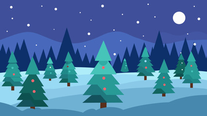 Fototapeta premium winter landscape with christmas tree