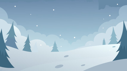 winter landscape with trees and snow