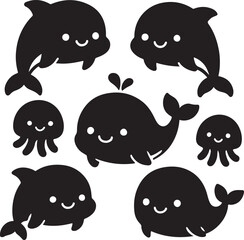 Dolphin Silhouette Vector Bundle