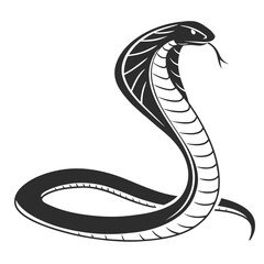 Fototapeta premium Black and White King Cobra Logo Graphic Design snake