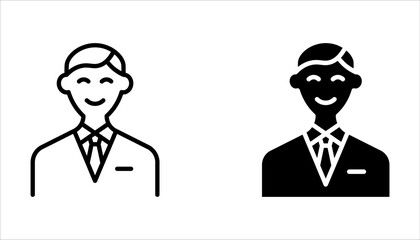 reception icon set, customer service, thin line symbol for web and mobile phone on white background