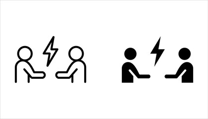 Conflict Resolution icon set symbol isolated on white background