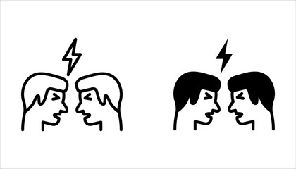 Conflict Resolution icon set symbol isolated on white background