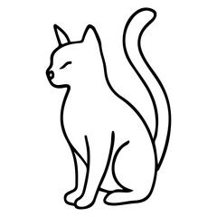 Obraz premium black and white cat silhouette