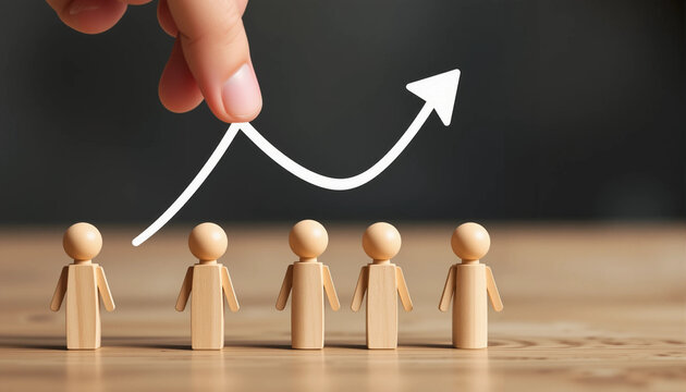 Human resource development concept, HR management, Businessman with human resource growth. evaluation, performance appraisal.