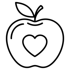 Healthy apple line icon