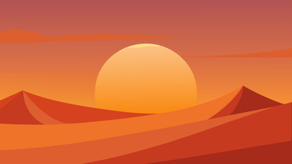 sunset in the desert