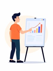 Vector Presenter Teaching Financial Growth