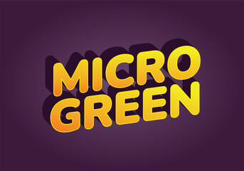 Stylized text reading MICRO GREEN in bold, yellow letters with a shadow effect on a purple backgroun