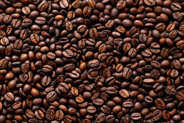 Obraz premium Coffee Bean Texture – Rich and Aromatic Background of Roasted Beans