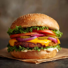 hamburger on a plate