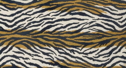 Luxe Animal Print, Luxury carpet, tiger stripe pattern, cream, charcoal, gold, velvet texture