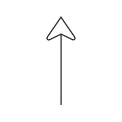 Simple arrow points upward, direction indicator