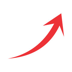 Red arrow pointing upwards on a black background