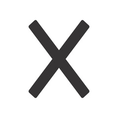 Gray cross symbol design element on transparent