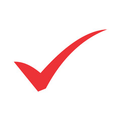 Red checkmark symbol on a black background icon. © Muhammad