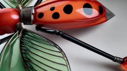 Intricate glass and wire insect sculpture - Powered by Adobe