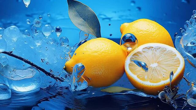 lemon in Delfts Blauw realistis, highly detailed ,ai generatif