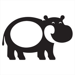 Fototapeta premium Silhouette Style Vector Hippo Logo Design – Minimal Hippopotamus Icon in Black Silhouette – Animal Logo Template for Zoo, Wildlife, Safari Branding, Kids Products, Nature Themes, or Eco-Friendly
