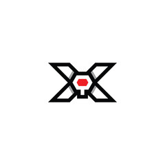 Abstract XQ QX Letter Logo with Modern Design