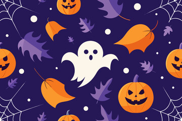 Gothic Seamless Halloween Vector Pattern Spider Art