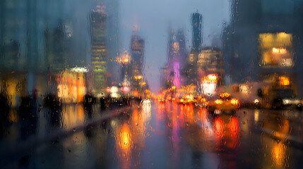 Urban Dreams: The Poetry of Reflections in a Rain-Kissed Cityscape