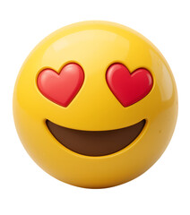 3D Smiling Emoji with Heart Eyes – Love Expression 