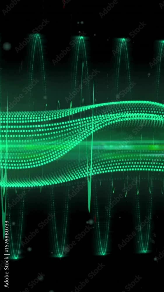 Poster Animation of green trails over binary coding