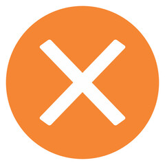 Obraz premium Orange circle shows a white cross symbol design