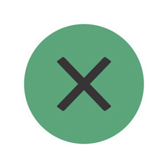 Obraz premium Green circle displays a prominent cross symbol