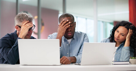 Unmotivated Businessman Sleeping During Boring Meeting
