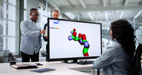 Diverse Scientists Analyzing Chemical Molecules Using Supercomputer