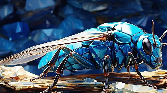 termite in Delfts Blauw realistis, highly detailed ,ai generatif