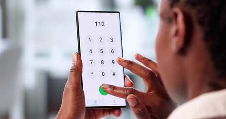 Young Woman Calls Emergency Services On White Smartphone