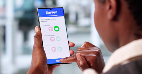 Smart Young Woman Collecting Mobile Survey Data