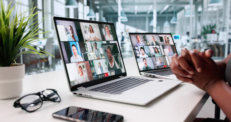 Remote Business Meeting With African American Woman